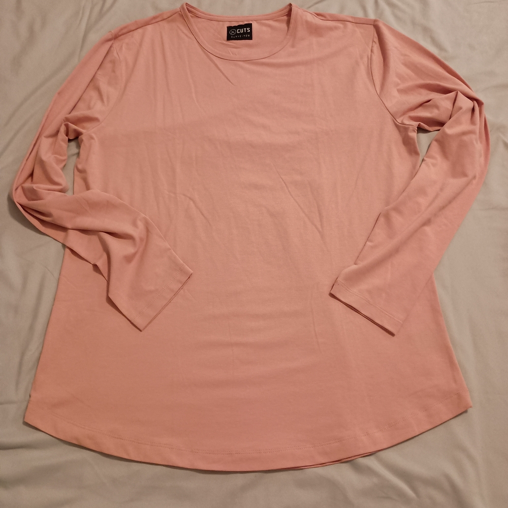 Cuts Curve-Hem AO Long Sleeve Tee Men's Size Large In Mountain Mist